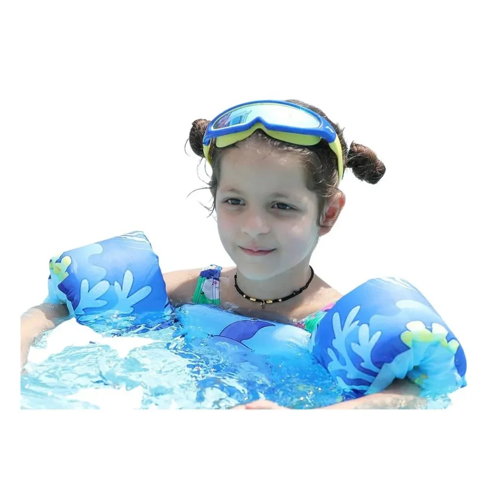 Blue Shark Kids Swim Vest Floaties - New -  Arm Bands 20-50 lbs Water Safety - Picture 2 of 6